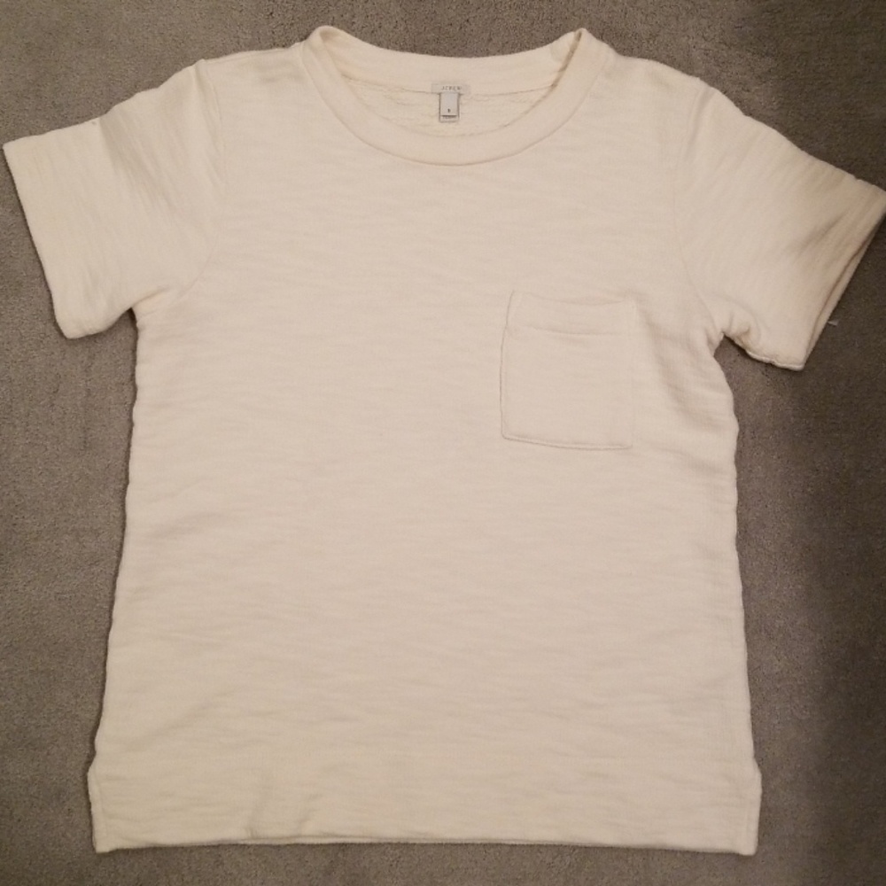 JCrew short sleeve ivory sweatshirt